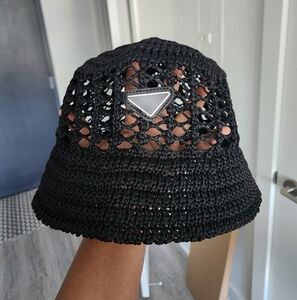 Fashion Nova Black Knit Bucket Hat